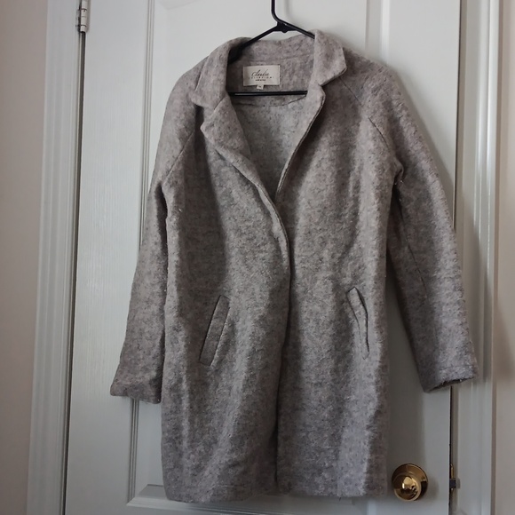 Italian-made Gray Wool Blend Coat - Picture 2 of 8